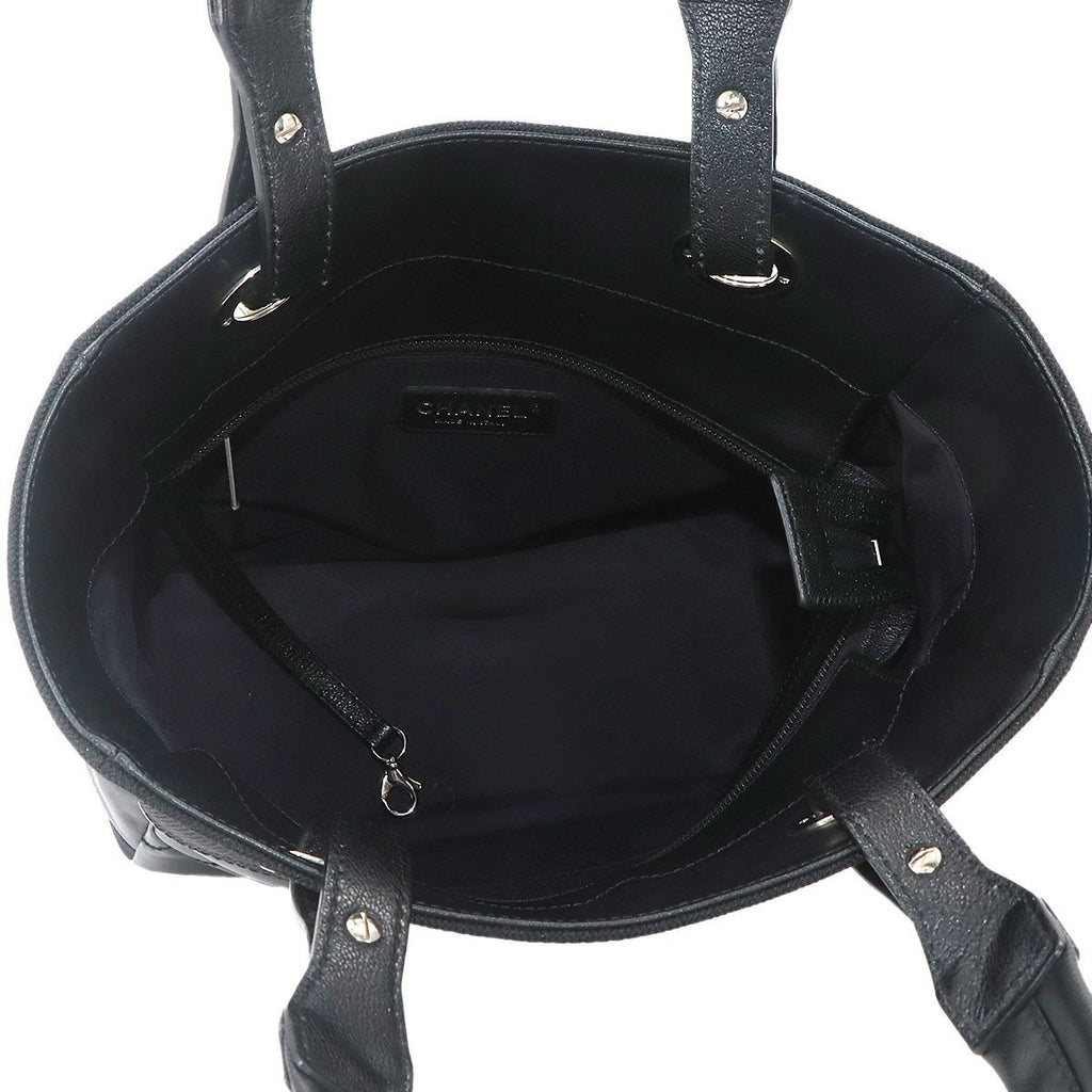Chanel Paris Biarritz PM Tote Nylon Leather Black Silver — view 7