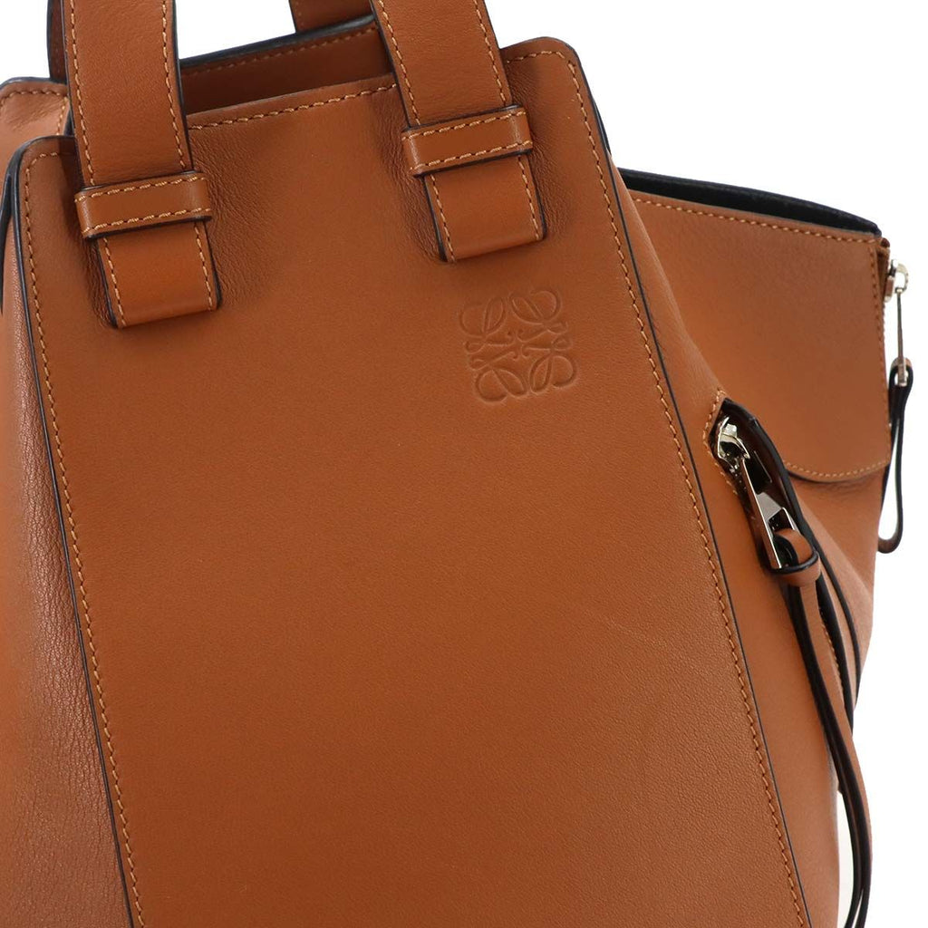 Loewe Hammock 2-Way Bag Leather Brown Silver Medium — view 8