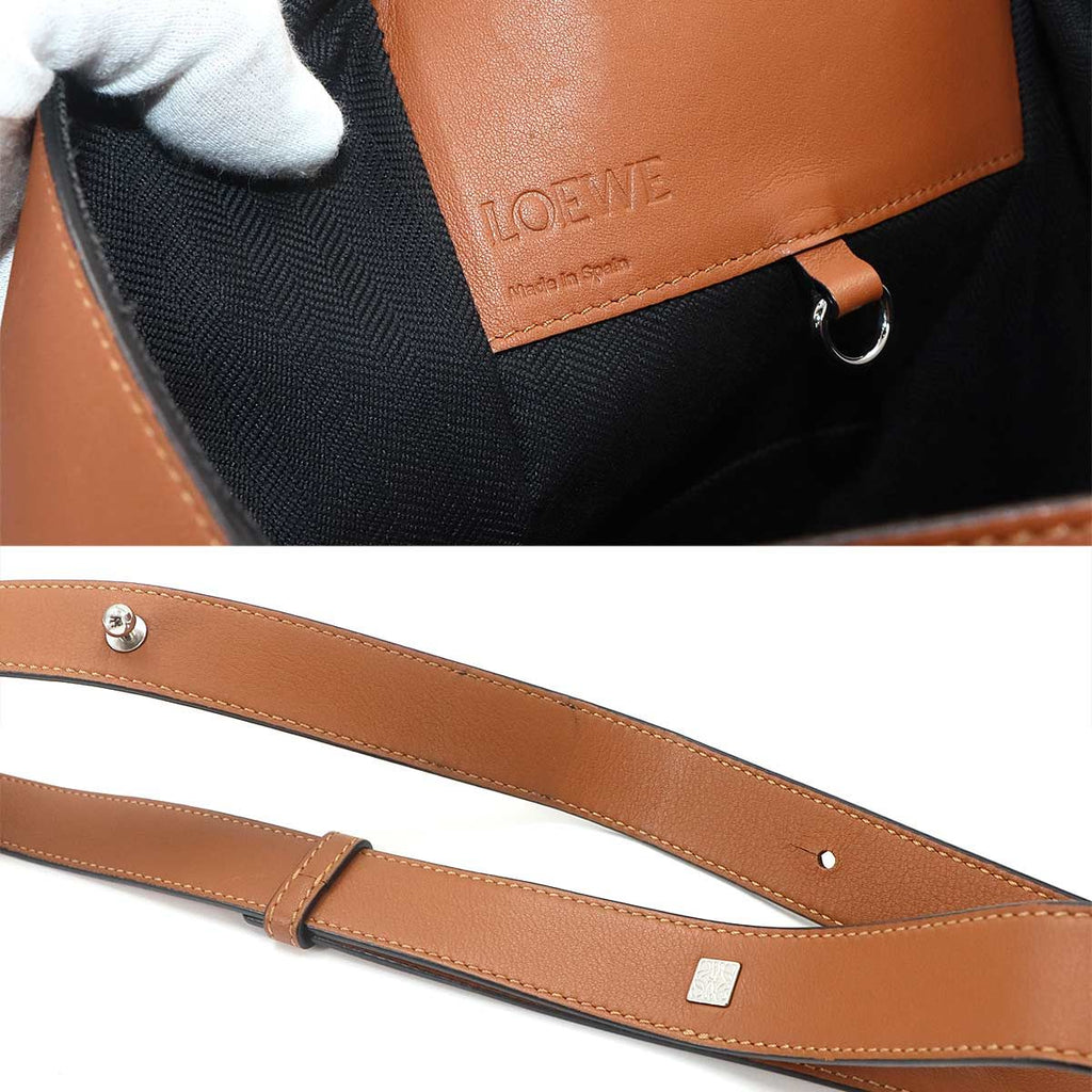 Loewe Hammock 2-Way Bag Leather Brown Silver Medium — view 7