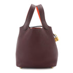 Hermes Picotin Lock Eclat 18 PM Hand Bag Taurillon Clemence Swift Pull Orange — view 3