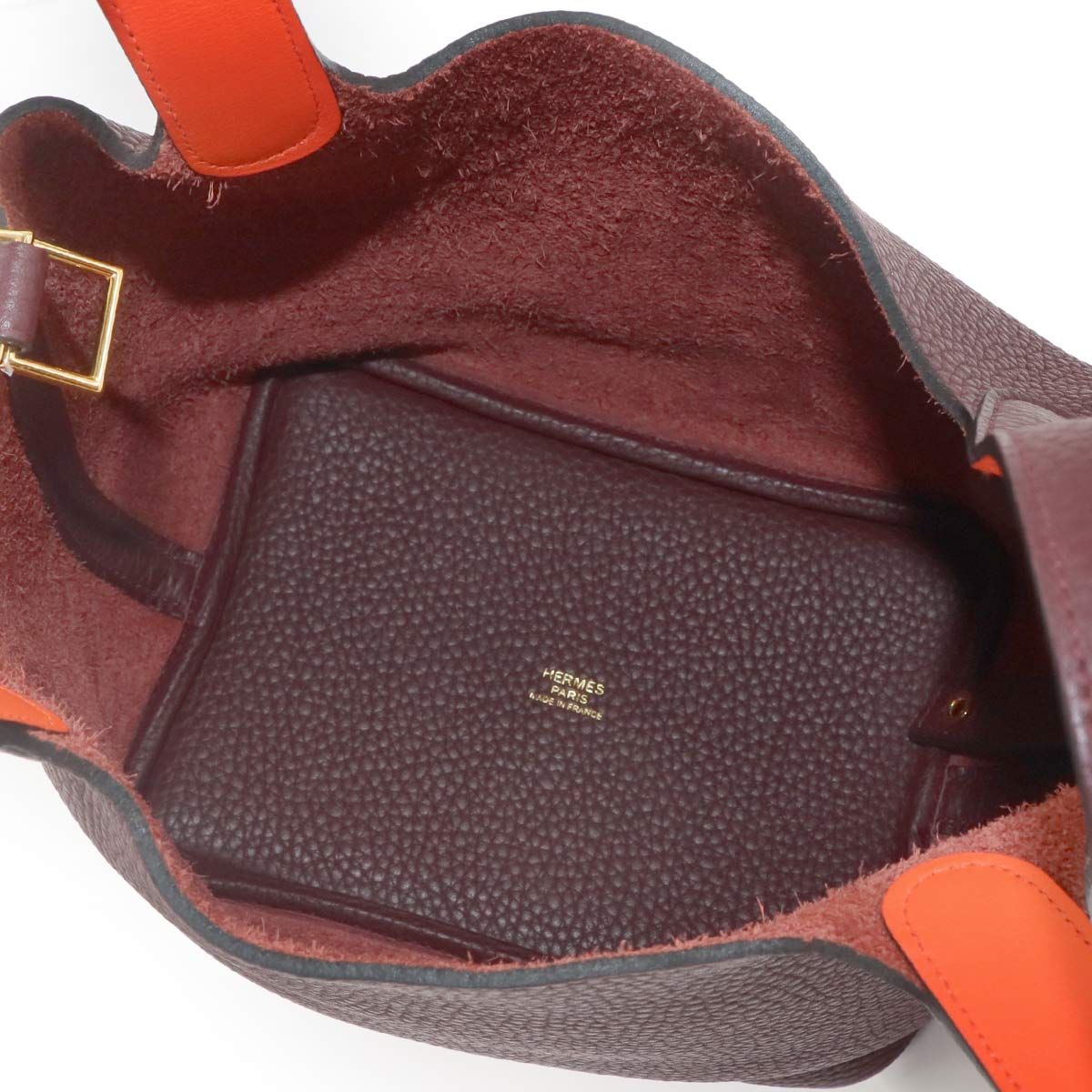 Hermes Picotin Lock Eclat 18 PM Hand Bag Taurillon Clemence Swift Pull Orange — view 7