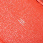 Hermes Picotin Lock PM Hand Bag Taurillon Clemence Orange Silver — view 7