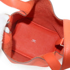 Hermes Picotin Lock PM Hand Bag Taurillon Clemence Orange Silver — view 6