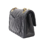 Chanel Quilted 23 Chain Shoulder Bag Lambskin Black Gold Vintage — view 4