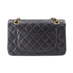 Chanel Quilted 23 Chain Shoulder Bag Lambskin Black Gold Vintage — view 3
