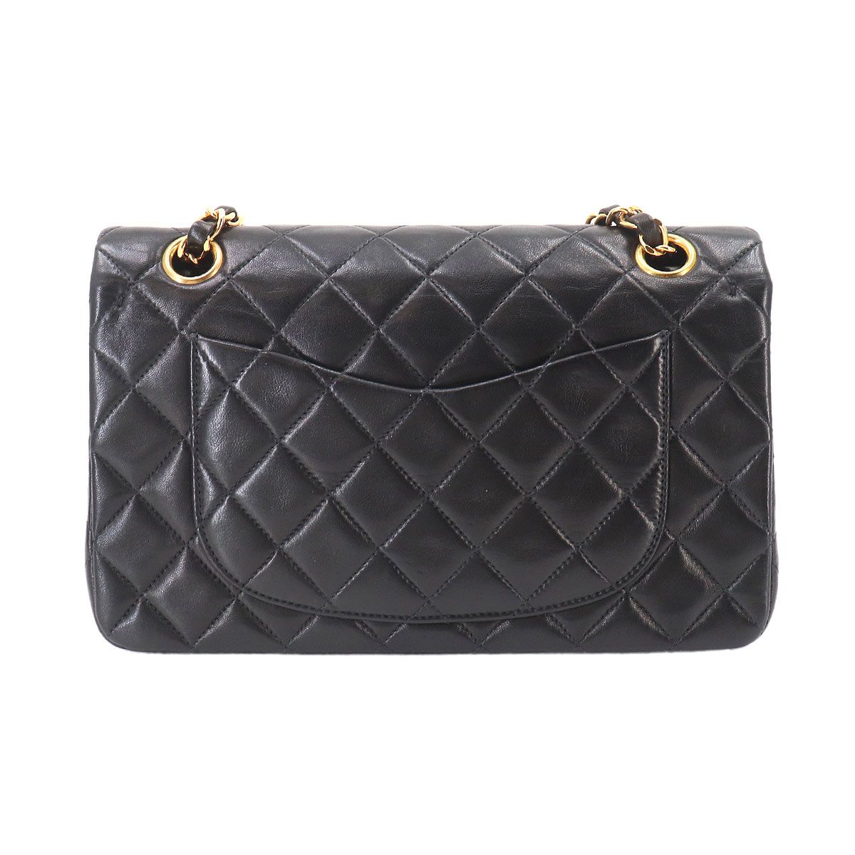Chanel Quilted 23 Chain Shoulder Bag Lambskin Black Gold Vintage — view 3