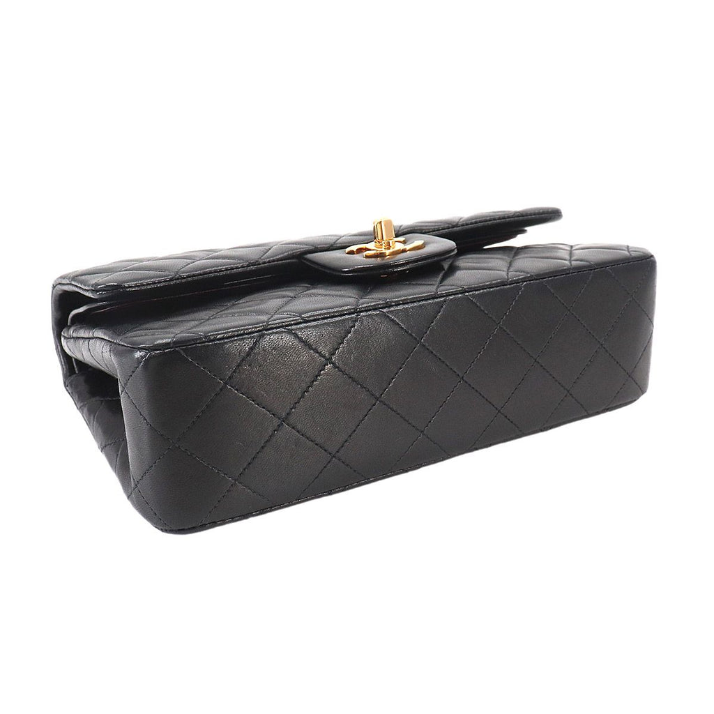Chanel Quilted 23 Chain Shoulder Bag Lambskin Black Gold Vintage — view 5