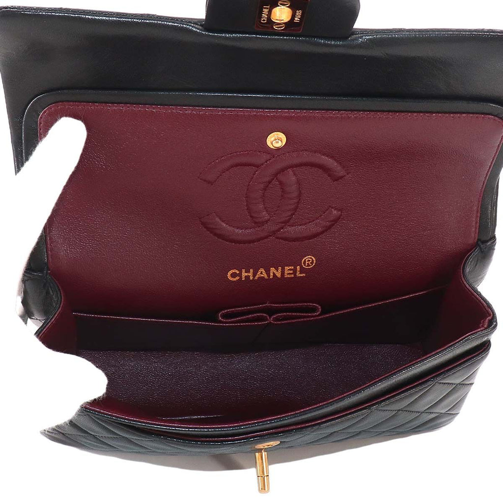 Chanel Quilted 23 Chain Shoulder Bag Lambskin Black Gold Vintage — view 6