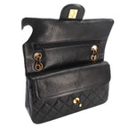 Chanel Quilted 23 Chain Shoulder Bag Lambskin Black Gold Vintage — view 7