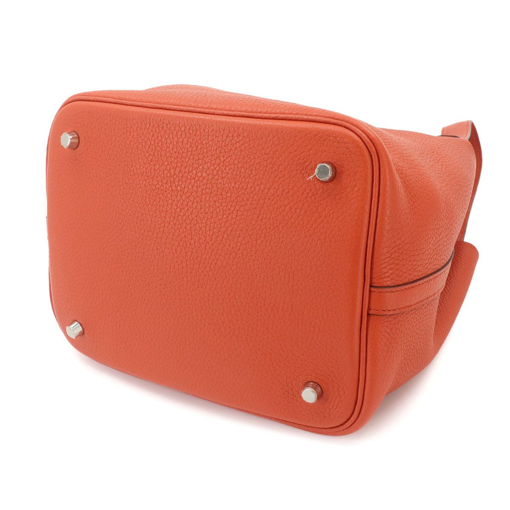 Hermes Picotin Lock 22 Hand Bag Taurillon Clemence Silver — view 4