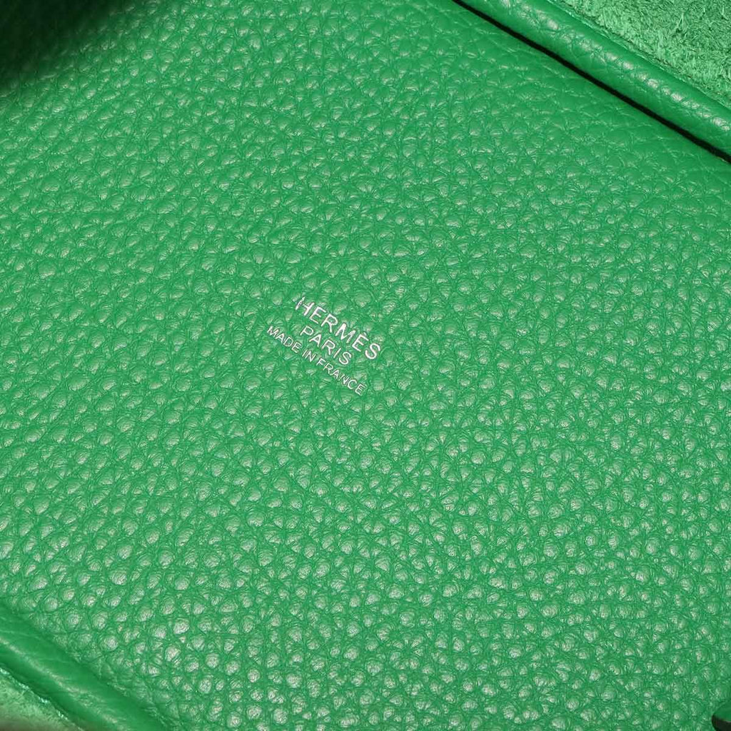 Hermes Picotin Lock PM Monochrome Green Hand Bag Taurillon Clemence Bamboo — view 7