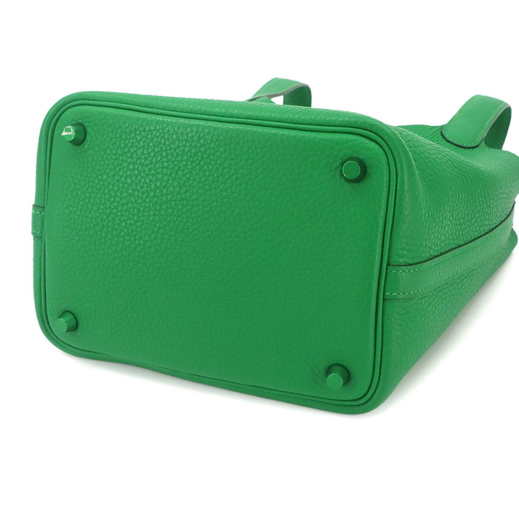 Hermes Picotin Lock PM Monochrome Green Hand Bag Taurillon Clemence Bamboo — view 4