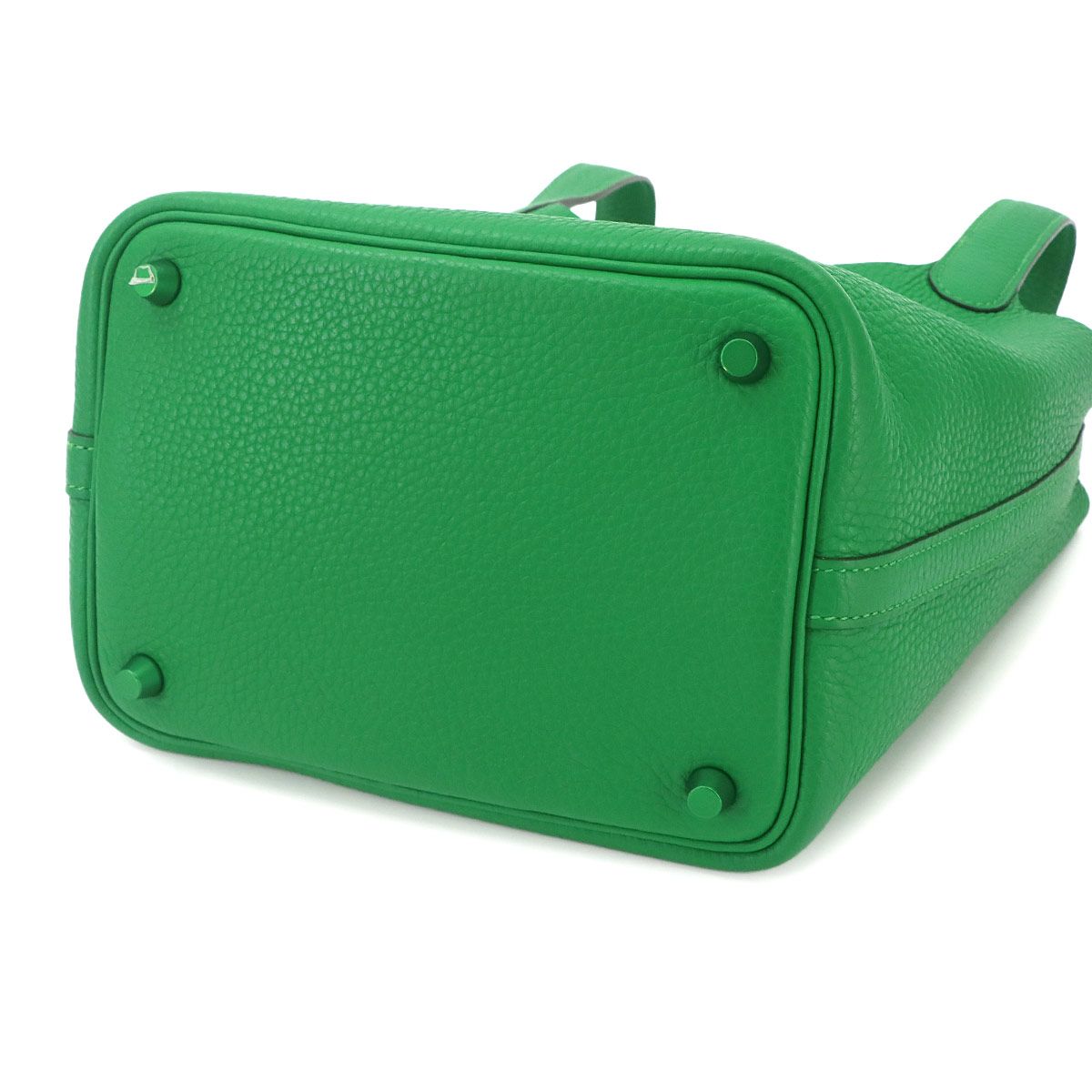 Hermes Picotin Lock PM Monochrome Green Hand Bag Taurillon Clemence Bamboo — view 4