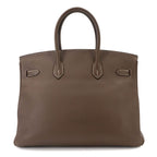Hermes Birkin 35 Taurillon Clemence Etoupe Hand Bag Silver — view 3