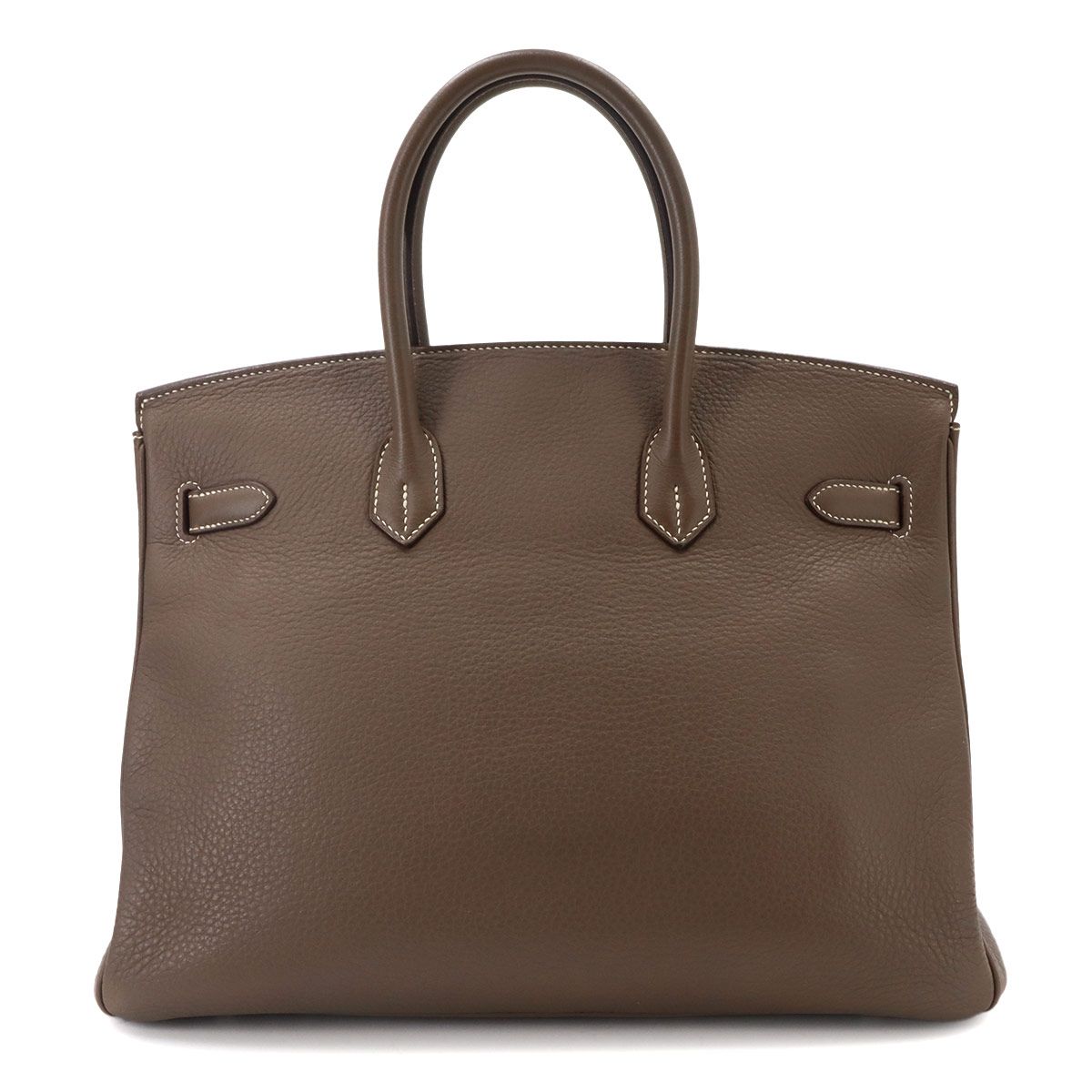 Hermes Birkin 35 Taurillon Clemence Etoupe Hand Bag Silver — view 3
