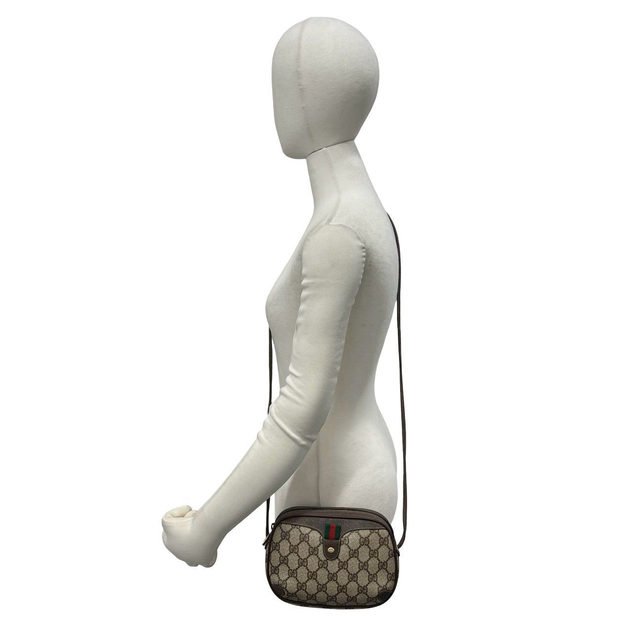 Gucci Vintage Sherry Line GG Logo Leather Mini Shoulder Bag Brown — view 2