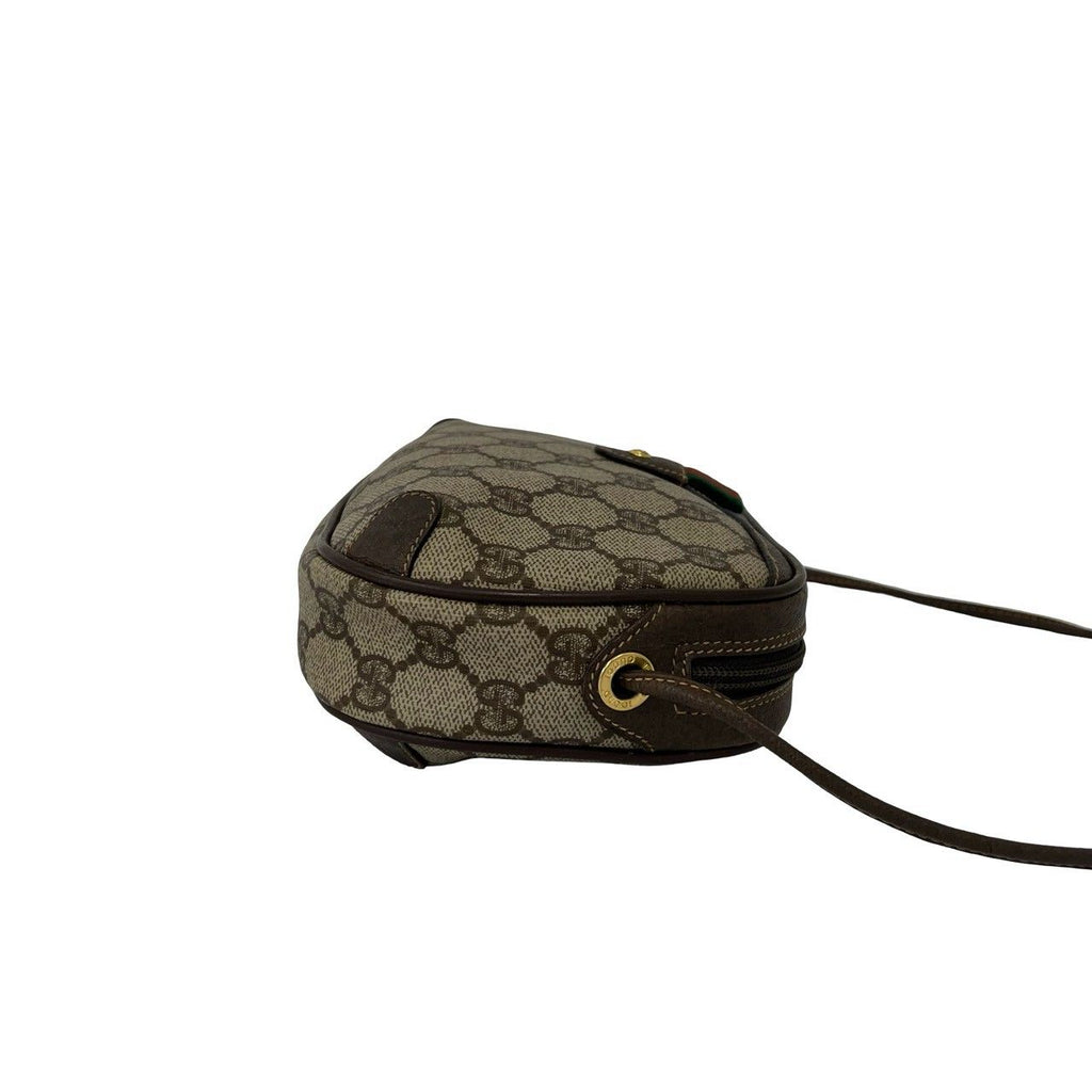 Gucci Vintage Sherry Line GG Logo Leather Mini Shoulder Bag Brown — view 6