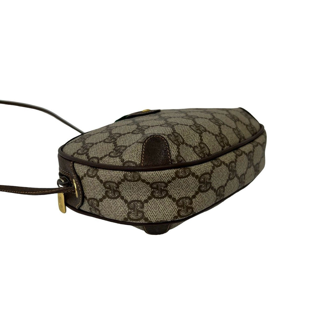 Gucci Vintage Sherry Line GG Logo Leather Mini Shoulder Bag Brown — view 7