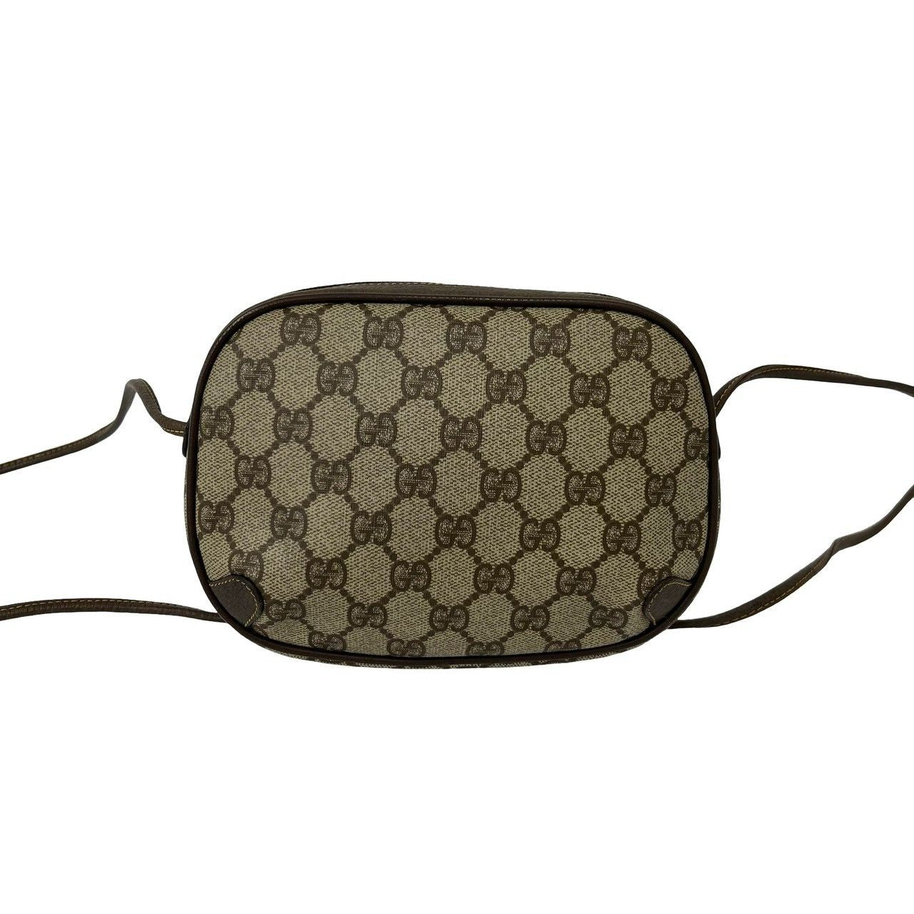 Gucci Vintage Sherry Line GG Logo Leather Mini Shoulder Bag Brown — view 3