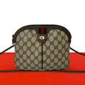 Gucci Vintage Sherry Line GG Logo Leather Shoulder Bag Pochette Brown