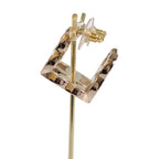 Chanel Triple CC Logo Hoop Earrings Metal Crystal with Gold — view 3