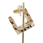 Chanel Triple CC Logo Hoop Earrings Metal Crystal with Gold — view 2
