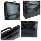 Gucci Vintage Black Silver Leather Business Briefcase — view 5