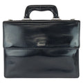 Gucci Vintage Black Silver Leather Business Briefcase