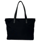 Prada Nylon Saffiano Leather Tote Shoulder Bag Black — view 3
