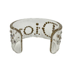 Dior Logo Plastic Rhinestone Bangle Bracelet Clear — view 6