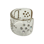 Dior Logo Plastic Rhinestone Bangle Bracelet Clear — view 4