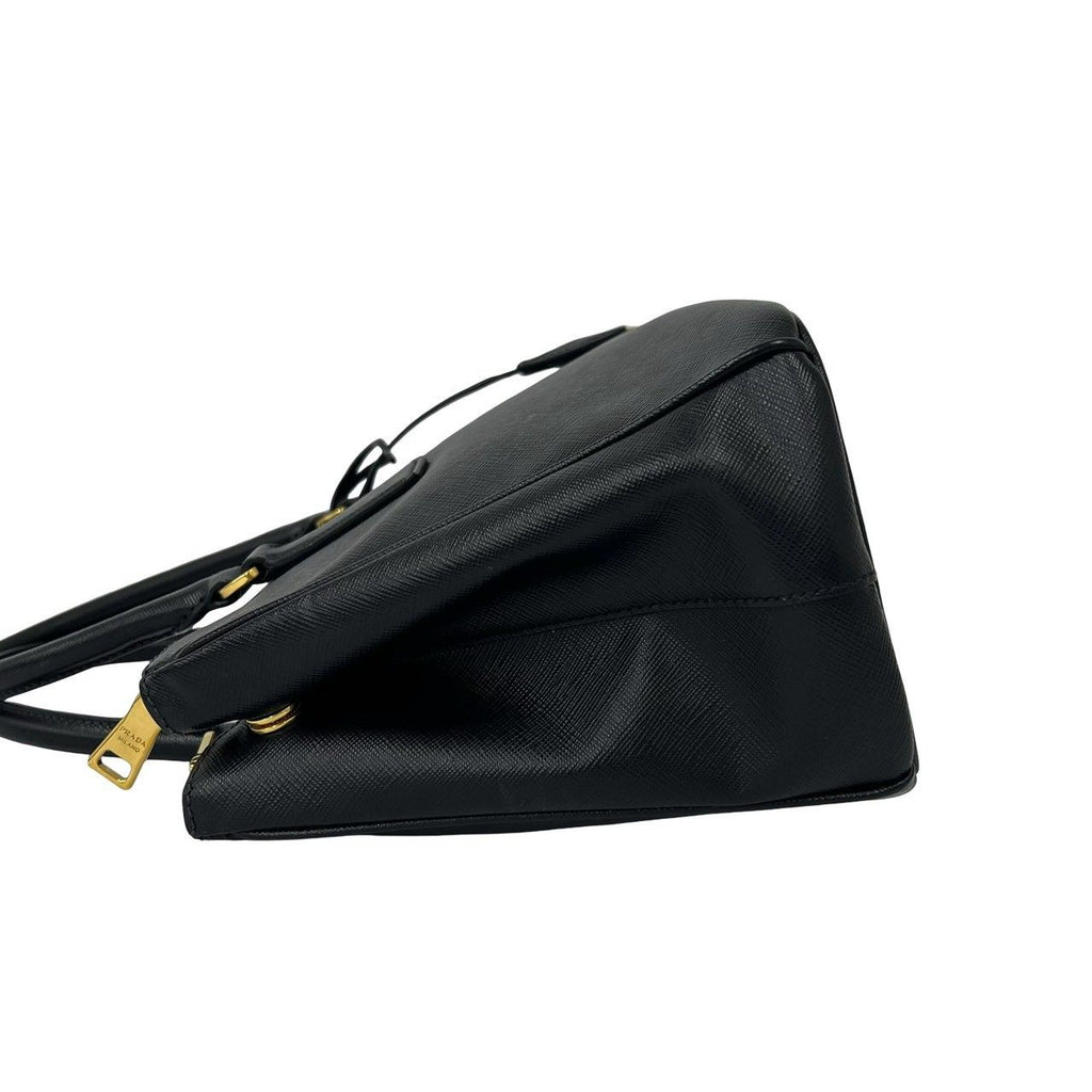 Prada Saffiano Leather 2-Way Shoulder Bag Black — view 5