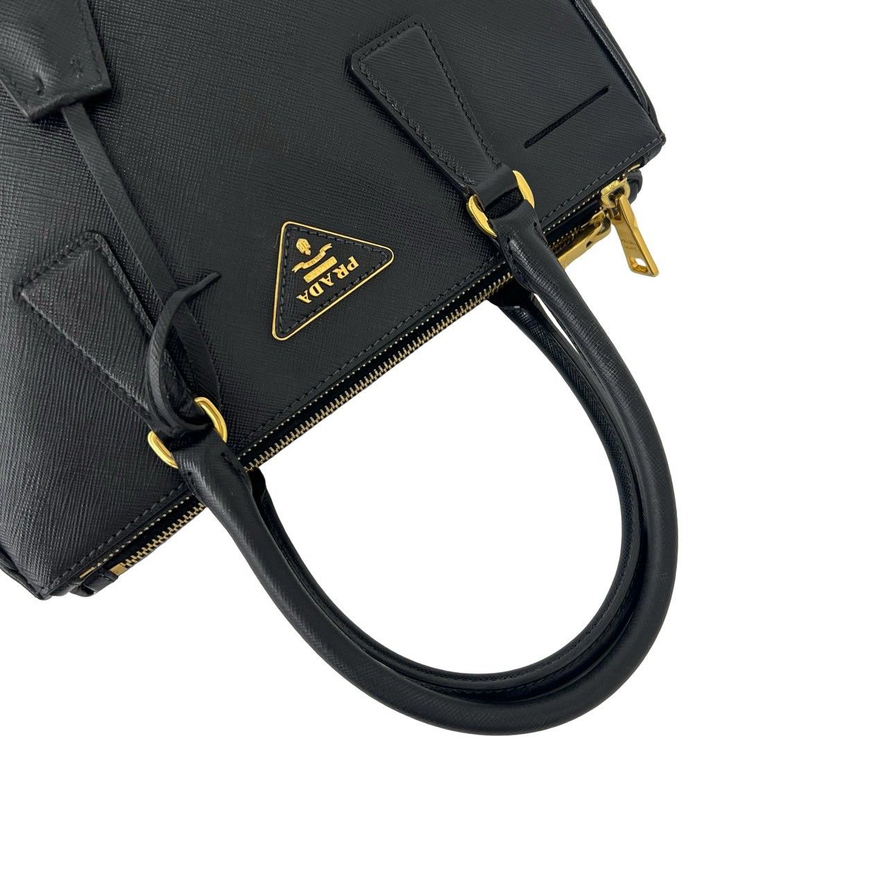 Prada Saffiano Leather 2-Way Shoulder Bag Black — view 4