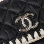 Chanel Coco Niege Neige Backpack CC Logo Nylon Fleece Beige Black — view 8