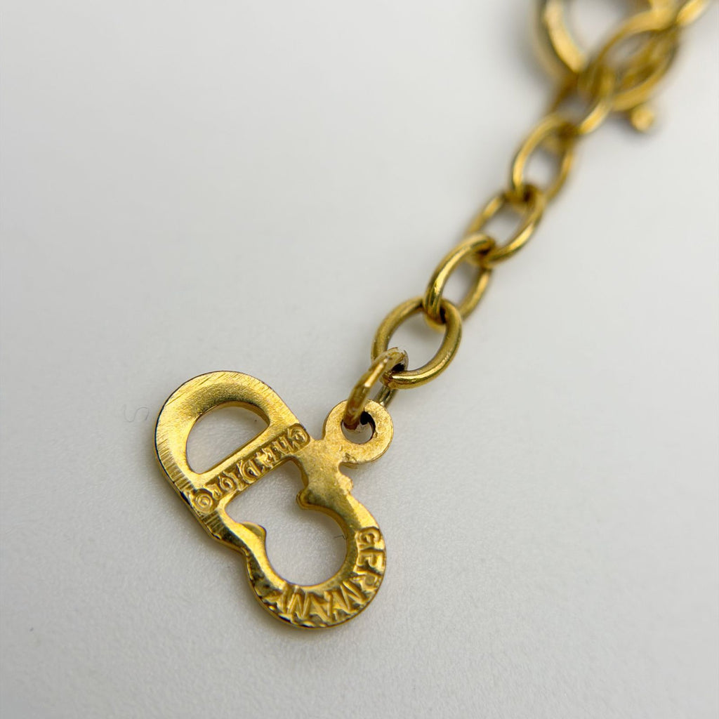 Dior Ribbon CD Logo Necklace Plated Gold Vintage — view 9