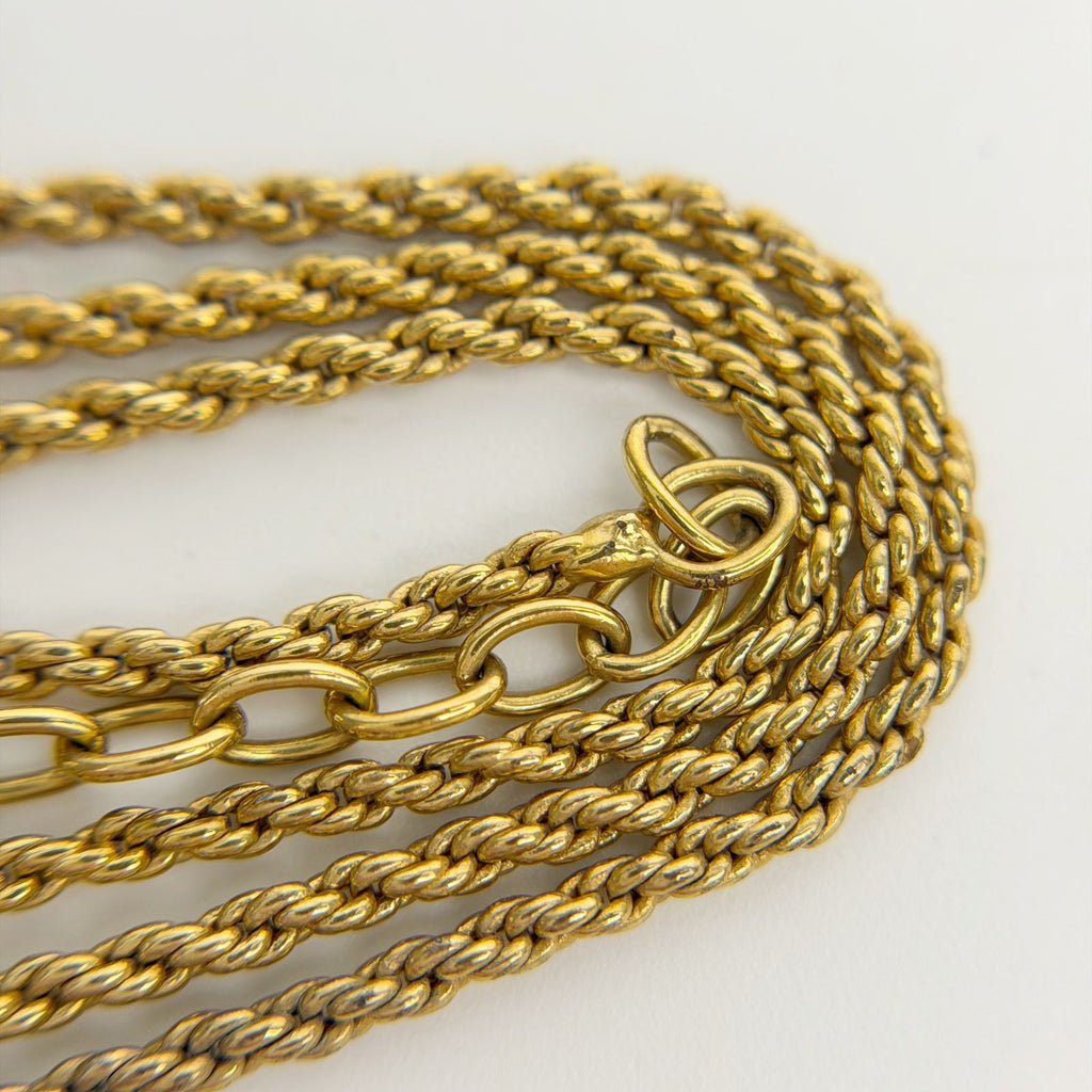 Dior Ribbon CD Logo Necklace Plated Gold Vintage — view 6