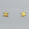 Celine Maillon Triomphe Earrings Plated Gold Vintage