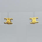 Celine Maillon Triomphe Earrings Plated Gold Vintage