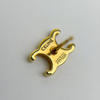 Celine Maillon Triomphe Earrings Plated Gold Vintage — view 6