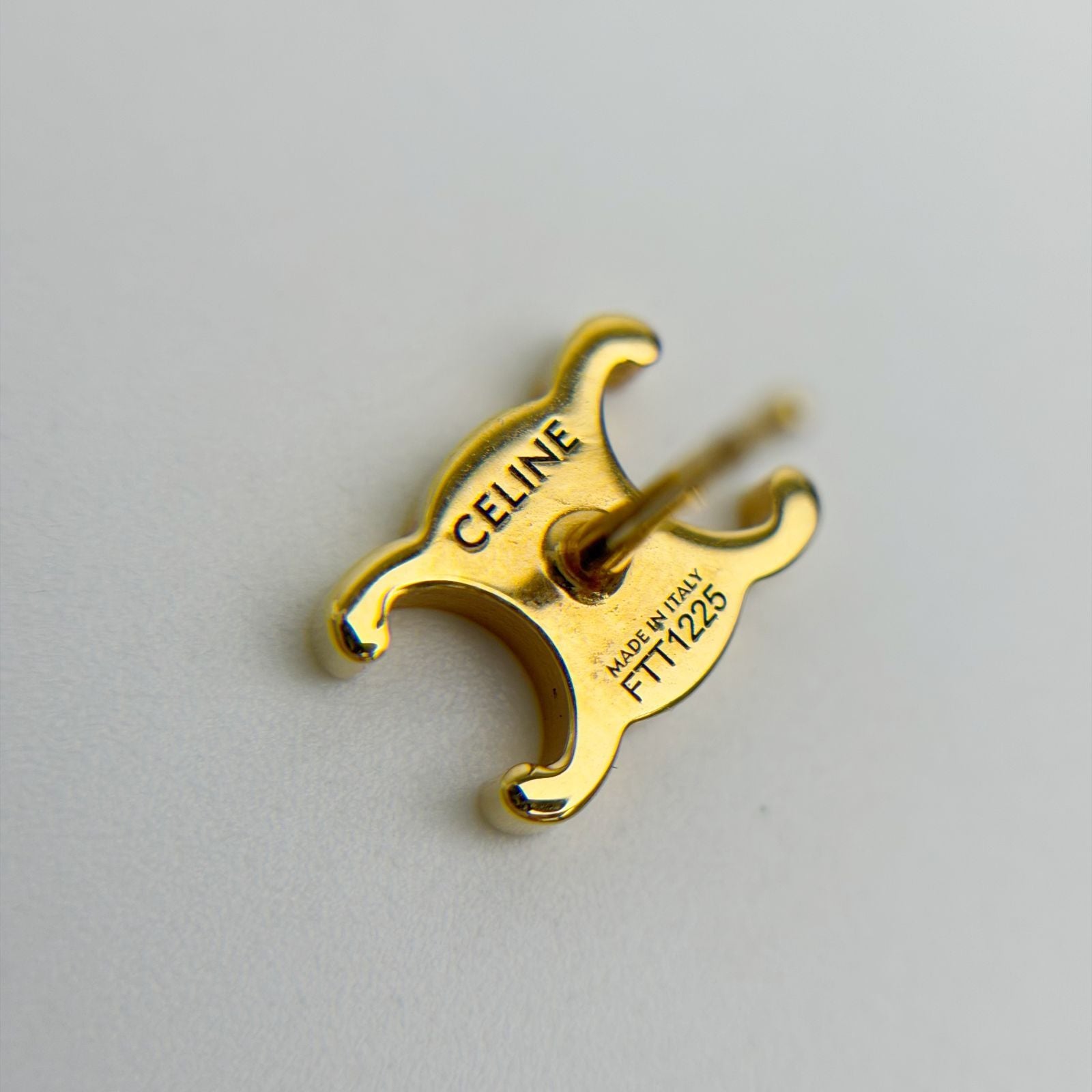 Celine Maillon Triomphe Earrings Plated Gold Vintage — view 6