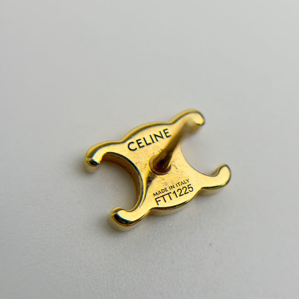 Celine Maillon Triomphe Earrings Plated Gold Vintage — view 5