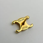 Celine Maillon Triomphe Earrings Plated Gold Vintage — view 5