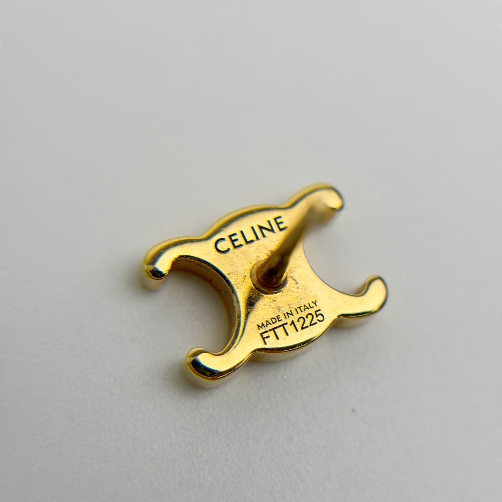 Celine Maillon Triomphe Earrings Plated Gold Vintage — view 5