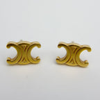 Celine Maillon Triomphe Earrings Plated Gold Vintage — view 3