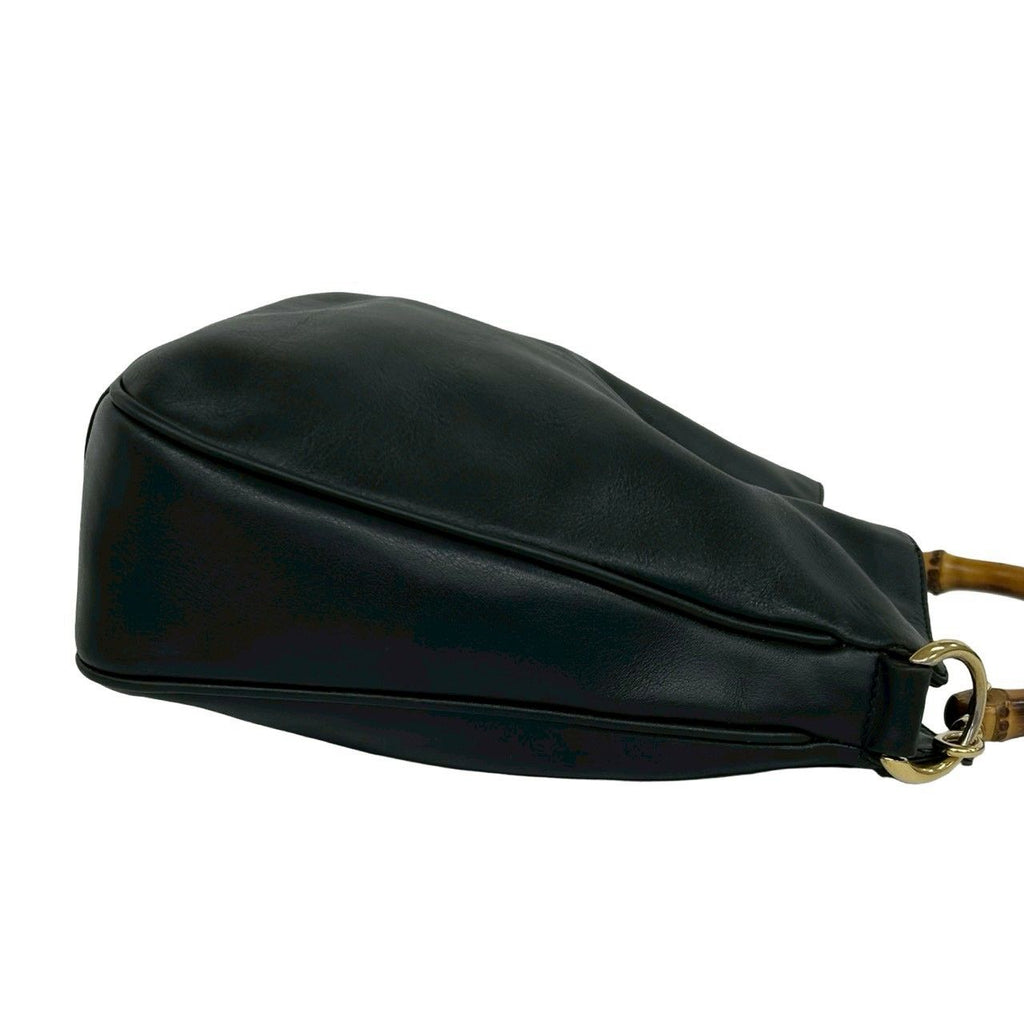 Gucci Vintage Bamboo Leather 2-Way Shoulder Bag Black — view 6