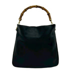 Gucci Vintage Bamboo Leather 2-Way Shoulder Bag Black — view 3
