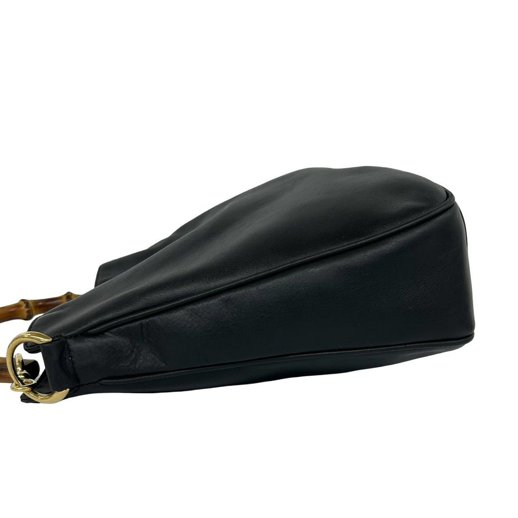 Gucci Vintage Bamboo Leather 2-Way Shoulder Bag Black — view 5