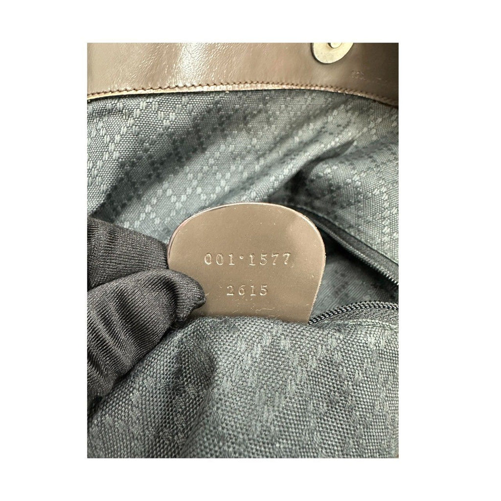 Gucci Bamboo Khaki Silver Nylon Leather Shoulder — view 6