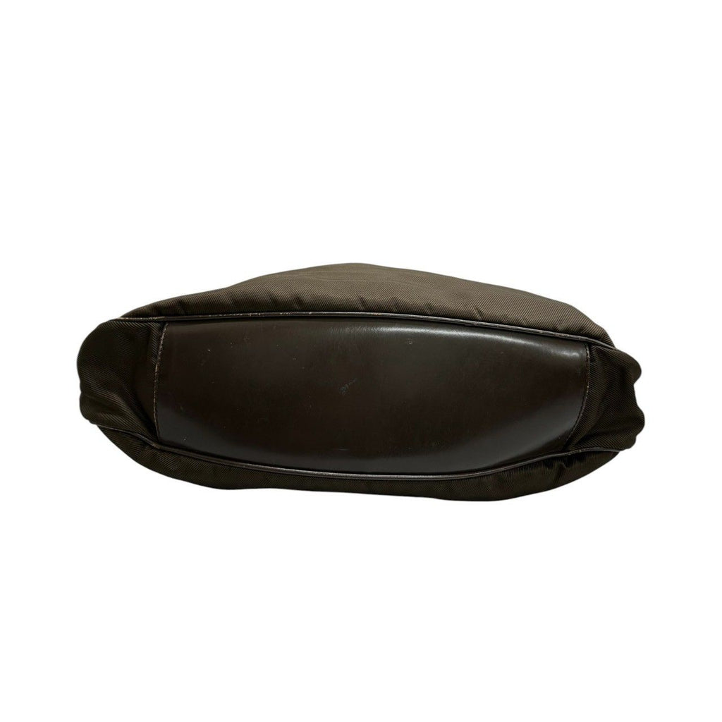 Gucci Bamboo Khaki Silver Nylon Leather Shoulder — view 5
