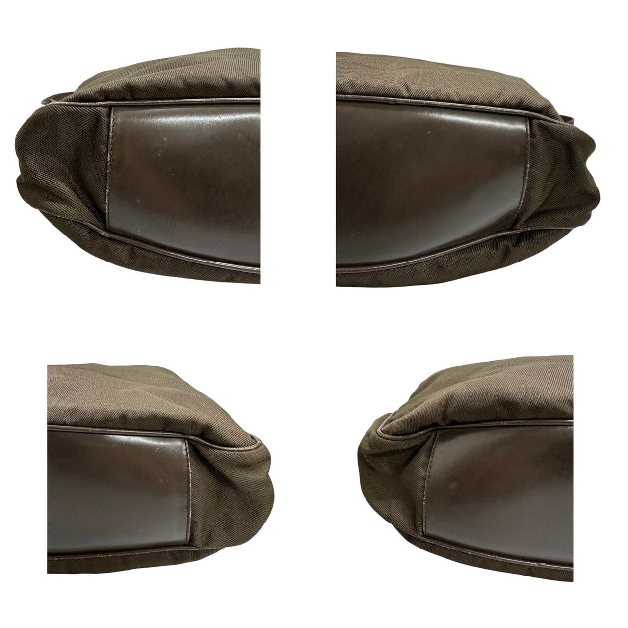 Gucci Bamboo Khaki Silver Nylon Leather Shoulder — view 7